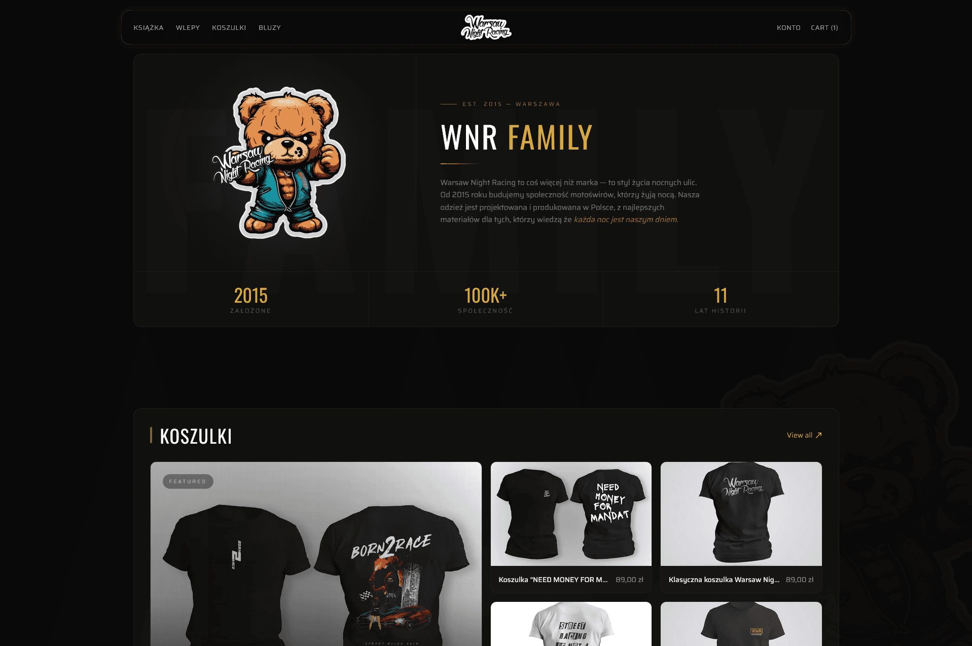 Warsaw Night Racing — Storefront Medusa + Next.js